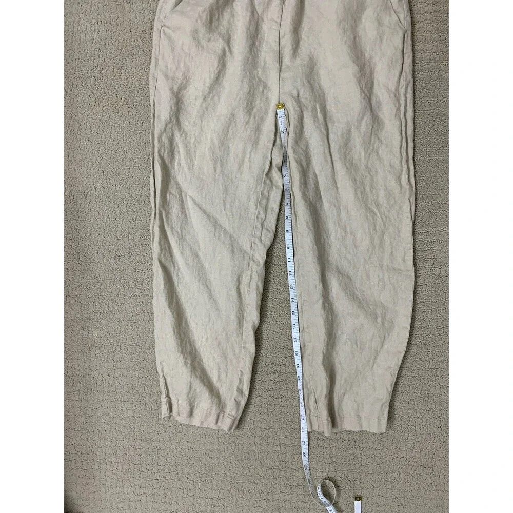 Quince Womens 100% European Linen Tan Driftwood Elastic Waistband Pants Small - Picture 9 of 9